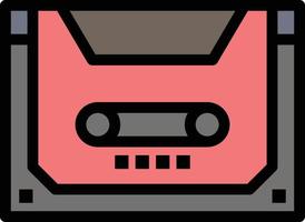 Analog Audio Cassette Compact Deck  Flat Color Icon Vector icon banner Template