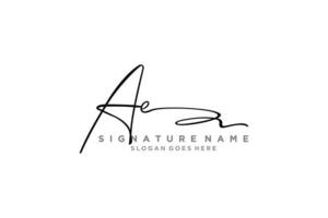 plantilla de logotipo de firma de carta inicial ae diseño elegante logotipo signo símbolo plantilla vector icono