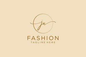 initial JW Feminine logo beauty monogram and elegant logo design, handwriting logo of initial signature, wedding, fashion, floral and botanical with creative template. vector