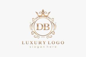 plantilla de logotipo de lujo real de letra db inicial en arte vectorial para restaurante, realeza, boutique, cafetería, hotel, heráldica, joyería, moda y otras ilustraciones vectoriales. vector