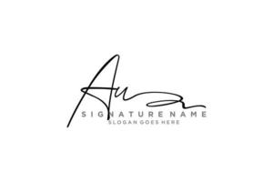 Initial AU Letter Signature Logo Template elegant design logo Sign Symbol template vector icon