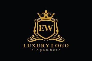 Initial EW Letter Royal Luxury Logo template in vector art for Restaurant, Royalty, Boutique, Cafe, Hotel, Heraldic, Jewelry, Fashion and other vector illustration.