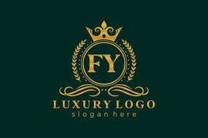 plantilla de logotipo de lujo real de letra fy inicial en arte vectorial para restaurante, realeza, boutique, cafetería, hotel, heráldica, joyería, moda y otras ilustraciones vectoriales. vector