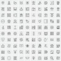 100 iconos de negocios para web y material impreso vector