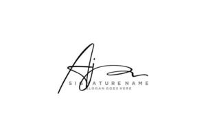 plantilla de logotipo de firma de letra aj inicial diseño elegante logotipo signo símbolo plantilla vector icono