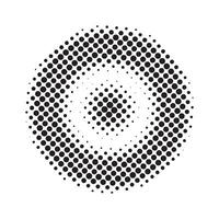 Abstract geometric dotted circle halftone shape vector