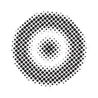 Abstract geometric dotted circle halftone shape vector