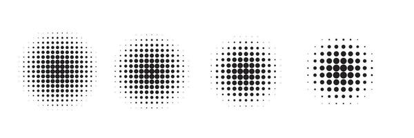 Abstract grunge halftone circles shapes collection vector