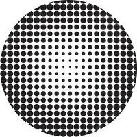 Geometric dotted circle halftone shape vector