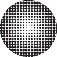 Geometric dotted circle halftone shape vector