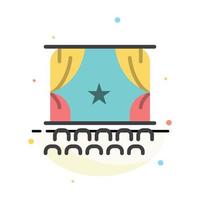 Cinema Debut Film Performance Premiere Abstract Flat Color Icon Template vector