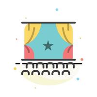 Cinema Debut Film Performance Premiere Abstract Flat Color Icon Template vector