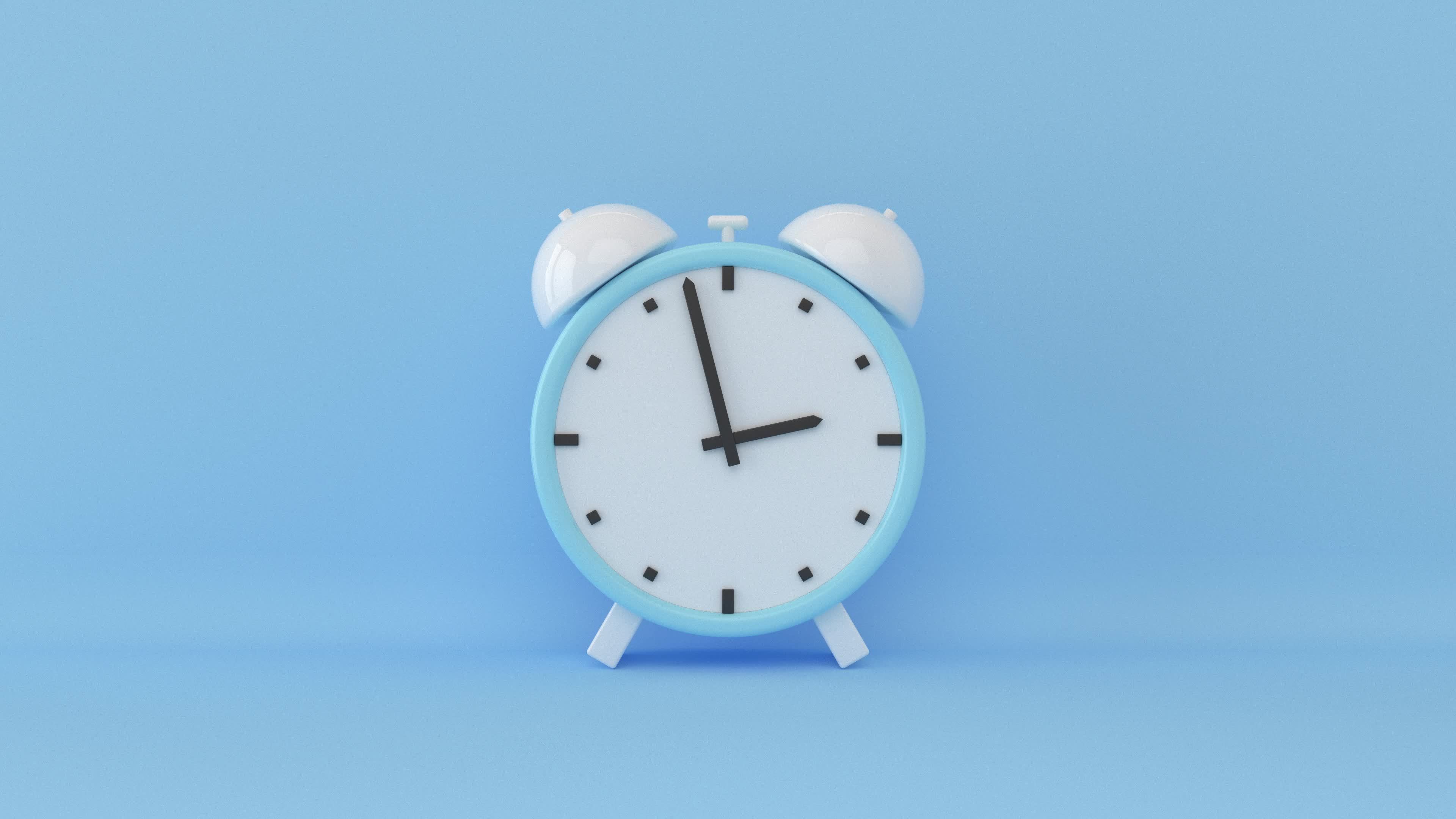 Abstract and minimal clock on pastel background. Trendy modern design representing the time