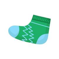 Woolen socks for feet icon. Accessory cotton and cartoon clothes. Textile color garment and cute apparel. Knitted and cozy for foot. Kid sock and child wardrobe vector illustration