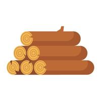 Firewood vector illustration icon isolated white background. Forest wood for fire and element nature for bonfire. Wooden tree log for campfire and timber fireplace symbol. Trunk material for burn