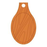 Cartoon wooden pizza board. Restaurant empty utensil for food and chop board for kitchen icon isolated white. Handles plank tray for cutting and cooking. Textured hardboard vector illustration