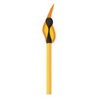 Burning match animation and flame ignite wooden stick. Matchstick fire sequence isolated icon. Cartoon burnt step and element . Flammable match vector illustration