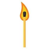 Burning match animation and flame ignite wooden stick. Matchstick fire sequence isolated icon. Cartoon burnt step and element . Flammable match vector illustration