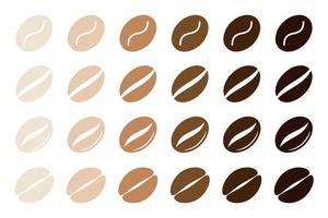 Coffee beans in several varieties. Vector stock illustration.