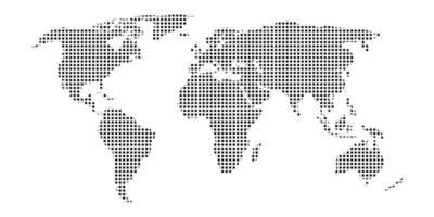 Squared map of the world. World map from squares. Vector stock illustration.