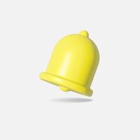 3d bell or alarm icon. Sign or symbol for poster, illustration, app, website user interface on white background. 3d rendering illustration of a bell. Vector stock illustration.