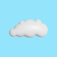 3d cloud on isolated background. 3d rendering illustration of a cloud. Vector stock illustration.