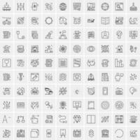 100 iconos de negocios para web y material impreso vector