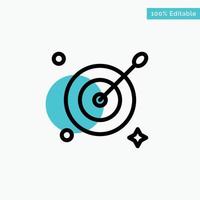 Target Aim Arrow turquoise highlight circle point Vector icon