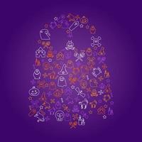 Happy Halloween Design Element For Poster, Card vector