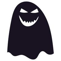 Black silhouette of Halloween ghost scary smiling vector