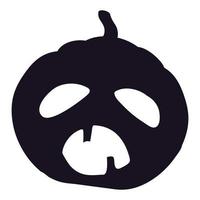 Black pumpkin silhouette icon for Halloween design vector