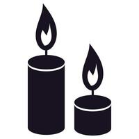 Candles silhouette icon for Halloween holiday vector