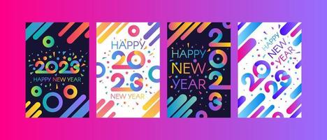 vector de banner de tarjeta de invitación de feliz año nuevo 2023