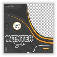 Winter offer fashion sale social media banner or social media post template vector