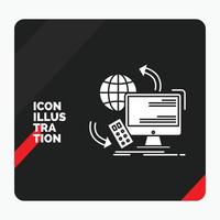 Red and Black Creative presentation Background for Access. control. monitoring. remote. security Glyph Icon vector