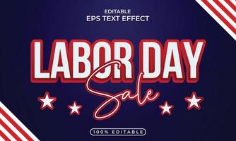 Colorful labor day editable text effect concept vector