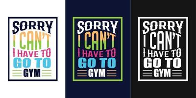 diseño de camiseta de tipografía de gimnasio vector