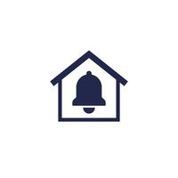 icono de casa y notificación en blanco vector