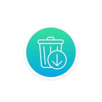 Reduce waste line icon with a trash bin vector