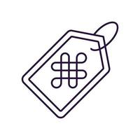 Chinese New Year concept. Vector line icon of amulet with Chinese pattern. Editable stroke drawn with thin line. Sign and symbol perfect for internet stores, shops, books, web sites, apps