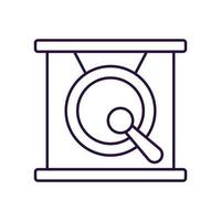 Chinese New Year concept. Vector line icon of Chinese gong. Editable stroke drawn with thin line. Sign and symbol perfect for internet stores, shops, books, web sites, apps