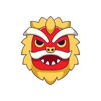 Chinese New Year. Vector detailed cartoon illustration of cartoon dragon mask for web sites, articles, books, adverts, apps and other places