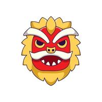 Chinese New Year. Vector detailed cartoon illustration of cartoon dragon mask for web sites, articles, books, adverts, apps and other places