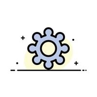 Gear Setting Cogs  Business Flat Line Filled Icon Vector Banner Template