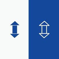 Arrow Arrows Up Down Line and Glyph Solid icon Blue banner Line and Glyph Solid icon Blue banner vector