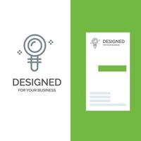 Search Lab Find Biochemistry Grey Logo Design and Business Card Template vector