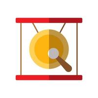 Chinese New Year. Vector flat icon of Chinese gong for web sites, apps, books, adverts, articles and other places. Vibrant illustration