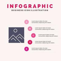 Frame Picture Image Education Infographics Presentation Template 5 Steps Presentation vector