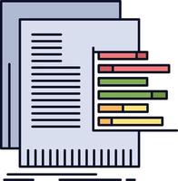 chart data graph reports valuation Flat Color Icon Vector