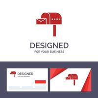 Creative Business Card and Logo template Letterbox Email Mailbox Box Vector Illustration